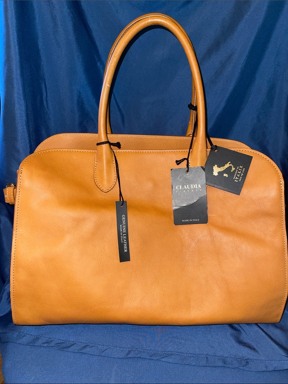 CLAUDIA FIRENZE Chestnut Italian Leather Tote Bag